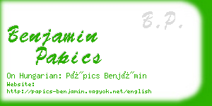 benjamin papics business card